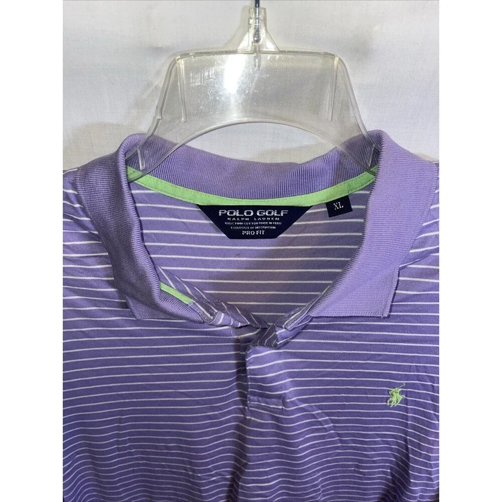 Polo Golf Ralph Lauren Men’s Polo Shirt Size XL Purple Striped Athleisure Tennis